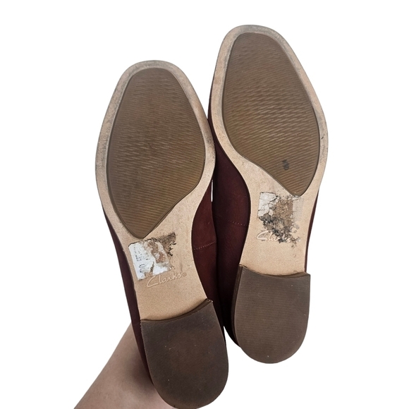 Clarks Nubuck Rust Loafers - Picture 6 of 8